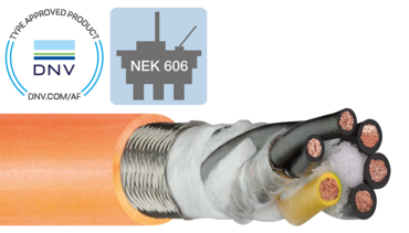Cable chainflex y logos de DNV y NEK