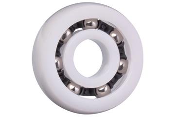 Rodamiento radial de bolas xiros®, diámetro exterior esférico, xirodur B180, bolas de acero inoxidable, jaula de poliamida (PA), mm