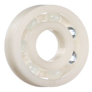Rodamiento radial xiros®, xirodur C160, bolas de vidrio, jaula de polipropileno (PP): resistente a químicos