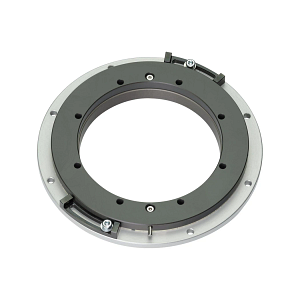 iglidur® plato giratorio, PRT-04 con tope de ángulo de giro, anillo exterior de aluminio, elementos deslizantes de iglidur® J