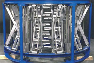 Cesta de calibración en una línea de lámina soplada