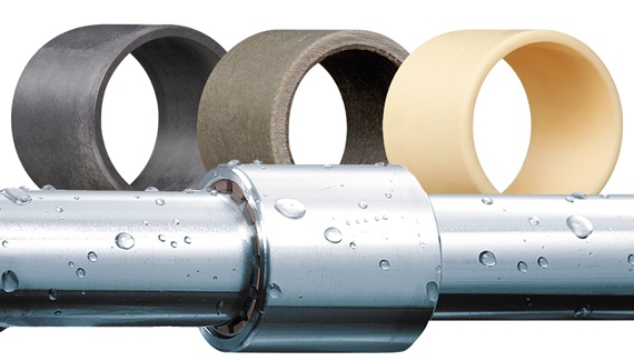 Eje lineal mojado y cojinetes