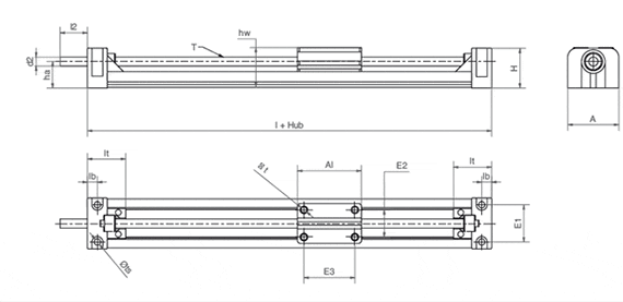 Gráfico de la mesa lineal en miniatura
