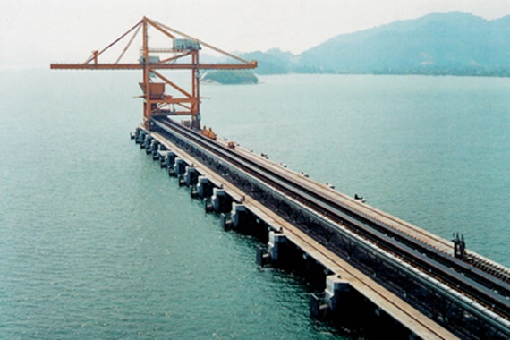 Grúa de manipulación a granel