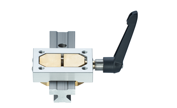 Abrazadera drylin® T y abrazadera manual para el sistema de guiado lineal