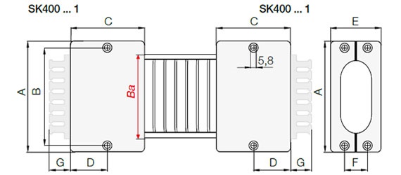 Diseño del terminal de montaje e-skin SK40
