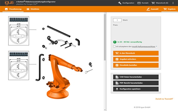 Configurador de paquetes energéticos para robots
