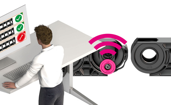 Cadena portacables con ruedas inteligente