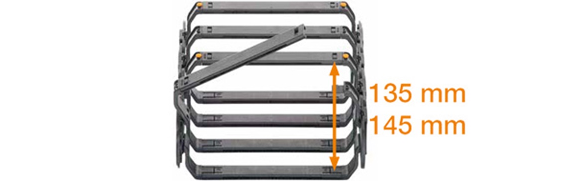 Cadena portacables E4.1 ligera con travesaño extendido